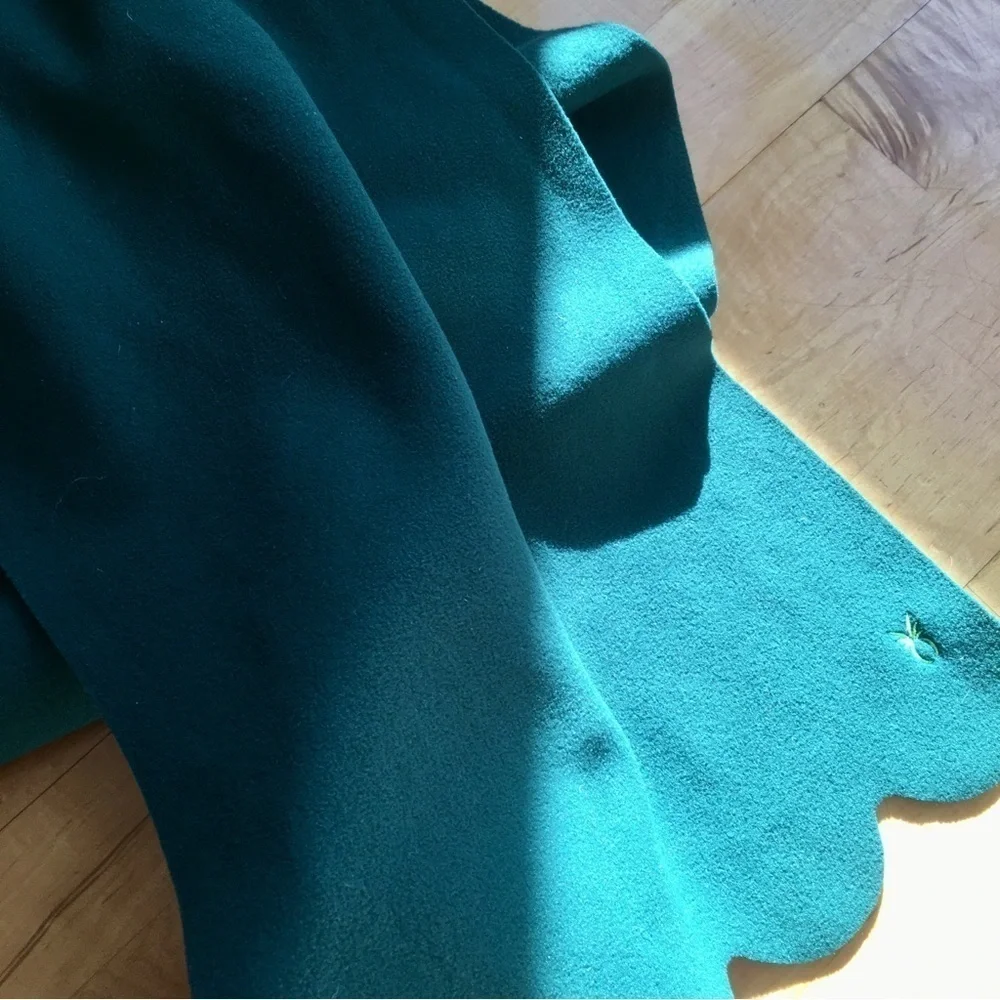 dudley stephens Fleece Scalloped Edge Scarf, Hunter Green